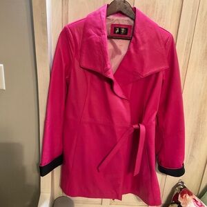 Vera Pelle Bright Pink Italian Leather Jacket – Size 48 (US Medium/Large) $150